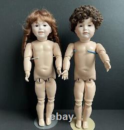 2 Vintage Reproduction Dolls Kammer Reinhardt 114, SFBJ Laughing Jumeau