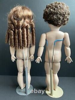 2 Vintage Reproduction Dolls Kammer Reinhardt 114, SFBJ Laughing Jumeau