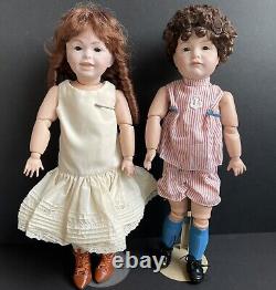 2 Vintage Reproduction Dolls Kammer Reinhardt 114, SFBJ Laughing Jumeau