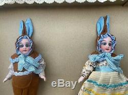 2 antique porcelain dolls in the O. K. Gebrüder Kühnlenz