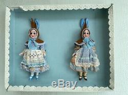 2 antique porcelain dolls in the O. K Kühnlenz brothers brown