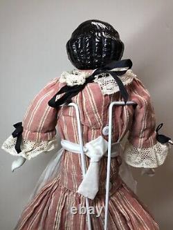 20 Antique German Porcelain China Head Doll AW Kister High Brow 1860-80's #A