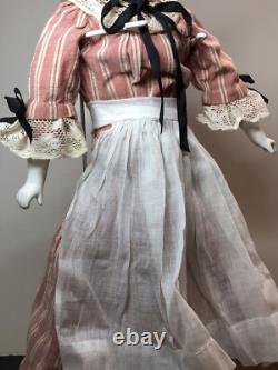 20 Antique German Porcelain China Head Doll AW Kister High Brow 1860-80's #A