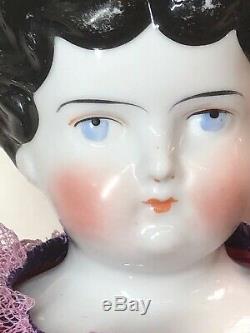 20 Antique Porcelain German Made China Head Replaced Body Beautiful Dress #SA