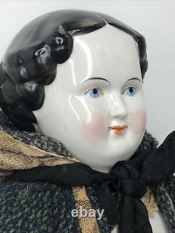 21.5 Antique German Bisque China Head Doll Kestner 1870s Original Cloth Body L