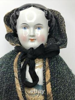 21.5 Antique German Bisque China Head Doll Kestner 1870s Original Cloth Body L