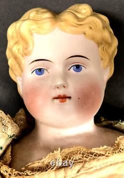 21 ABG 784 Parian LOVELY OUTFIT Antique German China Head Doll Gottschalck