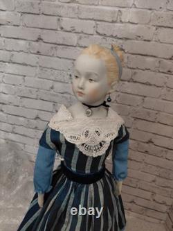 21 Clarmaid Bisque Shoulder Head Doll, Lovely Dress