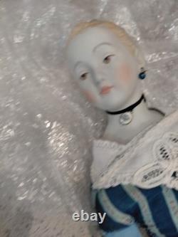 21 Clarmaid Bisque Shoulder Head Doll, Lovely Dress