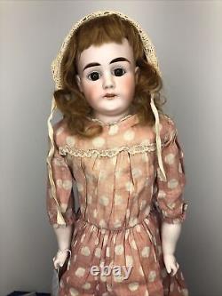 22 Antique German Bahr & Proschild Bisque Doll Leather Body Brown Stat Eyes #L