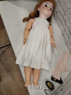 22 Waklure Germany Flawless Bisque Head Doll, Great Compo Body, Whitework Dress