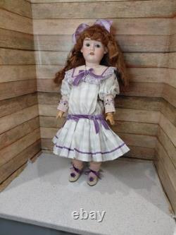 23 Max Handwerck Bisque Head Doll, Beautiful Lilac & Pink Dress