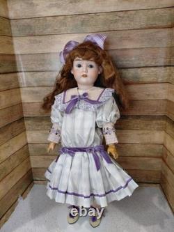 23 Max Handwerck Bisque Head Doll, Beautiful Lilac & Pink Dress