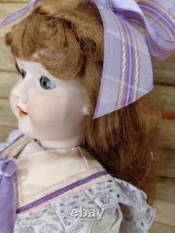 23 Max Handwerck Bisque Head Doll, Beautiful Lilac & Pink Dress