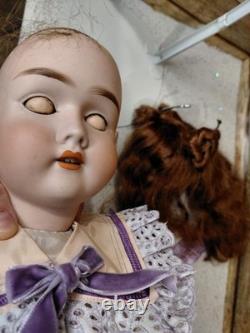 23 Max Handwerck Bisque Head Doll, Beautiful Lilac & Pink Dress