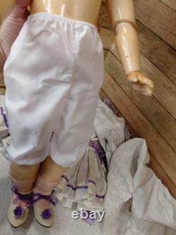 23 Max Handwerck Bisque Head Doll, Beautiful Lilac & Pink Dress