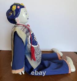 24 Asian Porcelain Dolls China Head Cloth Bodies Vintage Lot of 2