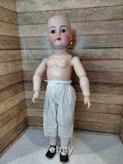 24 K Star R Rare 403 HTF Bisque Head, Whitework Dress