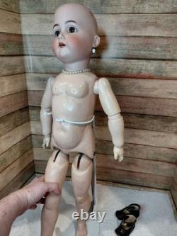 24 K Star R Rare 403 HTF Bisque Head, Whitework Dress