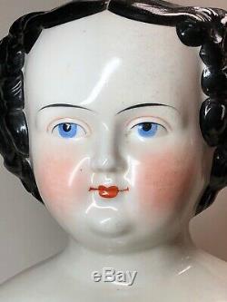 25 Antique Porcelain German Kistner China Doll Beautiful Flat Top Hairstyle
