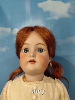 25 K Star R Simon Halbig Bisque Head Doll, Antique Dress