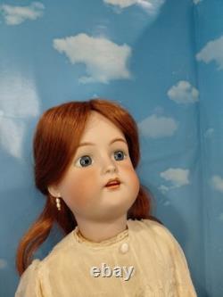 25 K Star R Simon Halbig Bisque Head Doll, Antique Dress