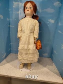 25 K Star R Simon Halbig Bisque Head Doll, Antique Dress