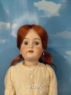 25 K Star R Simon Halbig Bisque Head Doll, Antique Dress