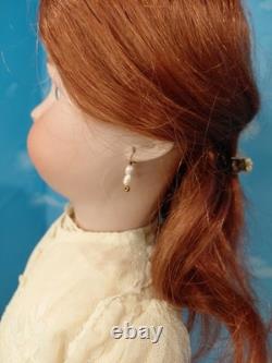 25 K Star R Simon Halbig Bisque Head Doll, Antique Dress