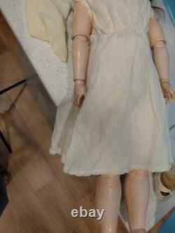 25 K Star R Simon Halbig Bisque Head Doll, Antique Dress 25 K Star R Simon Halbig Bisque Head Doll, Antique Dress