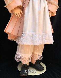 29 ANTIQUE FRENCH BEBE JUMEAU 12 BISQUE DOLL, Vtg Porcelain Jointed Wood Body