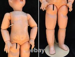 29 ANTIQUE FRENCH BEBE JUMEAU 12 BISQUE DOLL, Vtg Porcelain Jointed Wood Body