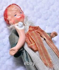 3.5 4 Hertwig German Miniature Doll Ethnic Painted Bisque Antique Lot of 16