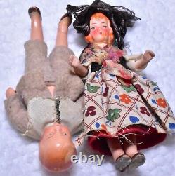 3.5 4 Hertwig German Miniature Doll Ethnic Painted Bisque Antique Lot of 16