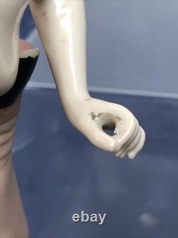 3.5 Antique German Bisque Half 1/2 Doll Lady 22674 With Bun Extended Arms #CC