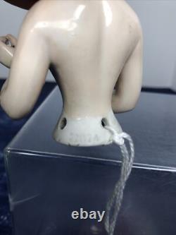 3.5 Antique German Bisque Half 1/2 Doll Lady 22674 With Bun Extended Arms #CC