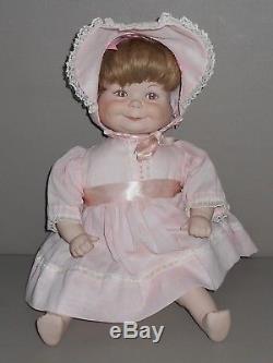 3 Face Rotating Head 18 Porcelain Baby Doll Happy Sleepy Weepy Bonnet Vintage
