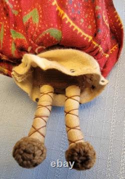 3 OLD Cloth Composition Porcelain Dolls 13 1/2 8 4 Russian Peasant Boudoir