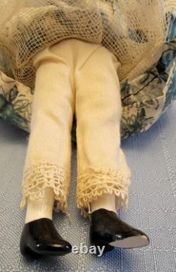 3 OLD Cloth Composition Porcelain Dolls 13 1/2 8 4 Russian Peasant Boudoir