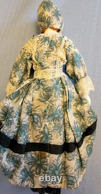 3 OLD Cloth Composition Porcelain Dolls 13 1/2 8 4 Russian Peasant Boudoir