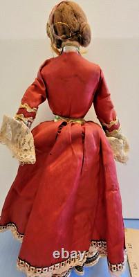 3 OLD Cloth Composition Porcelain Dolls 13 1/2 8 4 Russian Peasant Boudoir