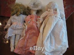 3 Old Vintage Porcelain Dolls With Unknown Origins 14 To 15 Tall