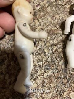 3 Vintage 3 1/4 Mini Porcelain Doll Brought From A concentration Camp In Poland