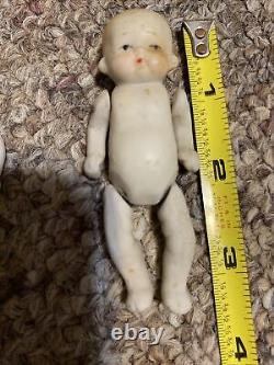 3 Vintage 3 1/4 Mini Porcelain Doll Brought From A concentration Camp In Poland