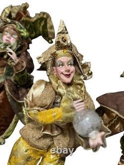 3 Vintage Handmade Dolls Kleski Inspired 30 Jester & Fortune Teller