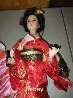 3 Vintage Rare Japanese 17 Geshia Porcelain Dolls