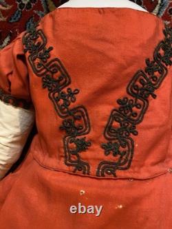 32 Antique Civil War 1860's China Head Doll With Stargazer Eyes Original Body