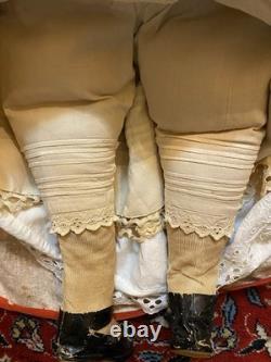 32 Antique Civil War 1860's China Head Doll With Stargazer Eyes Original Body