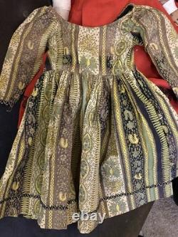 32 Antique Civil War 1860's China Head Doll With Stargazer Eyes Original Body