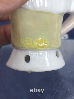 4 Antique German Bisque Half 1/2 Doll Lady Hat & Shawl Black Hair 14503 #CC